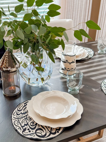 "Mubarak Alikom Alshahr" half moon